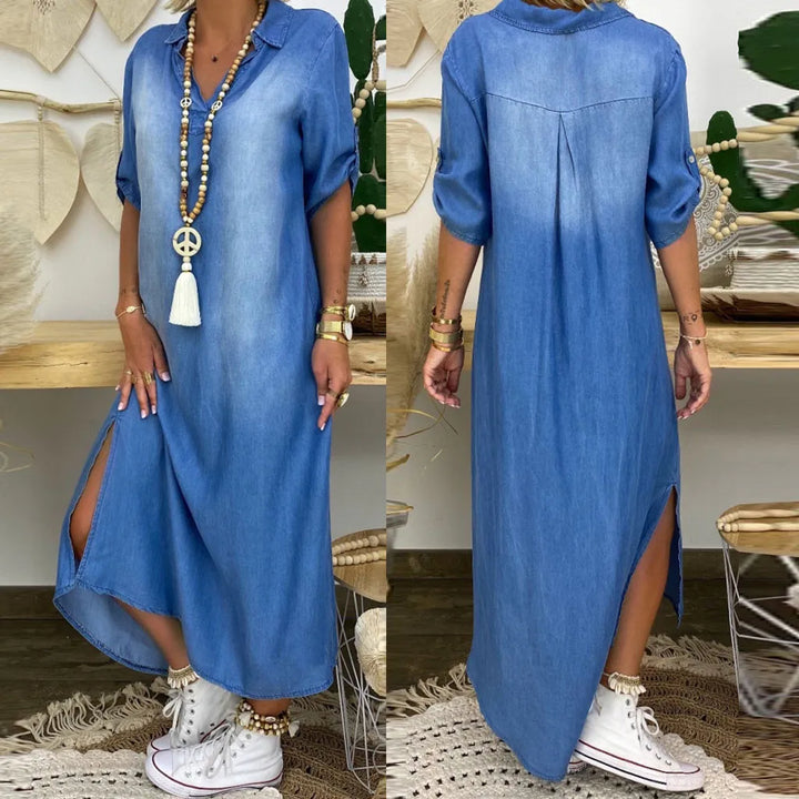 Lori | Denim Maxi Dress