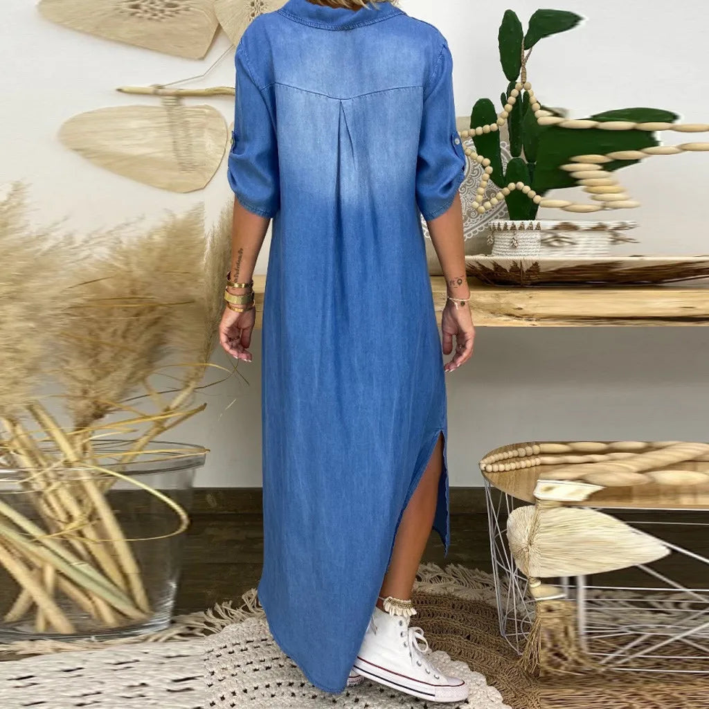 Lori | Denim Maxi Dress