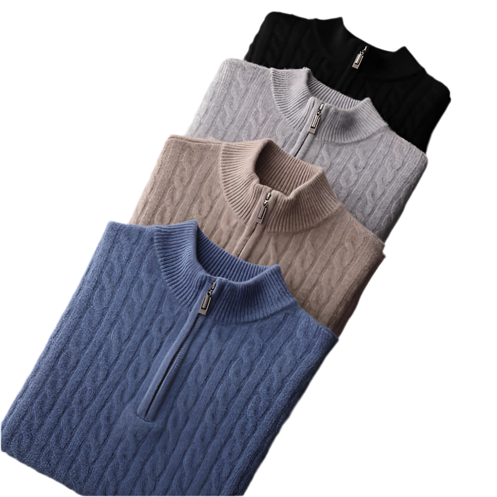 Deneb | Cashmere Woven Half Zip