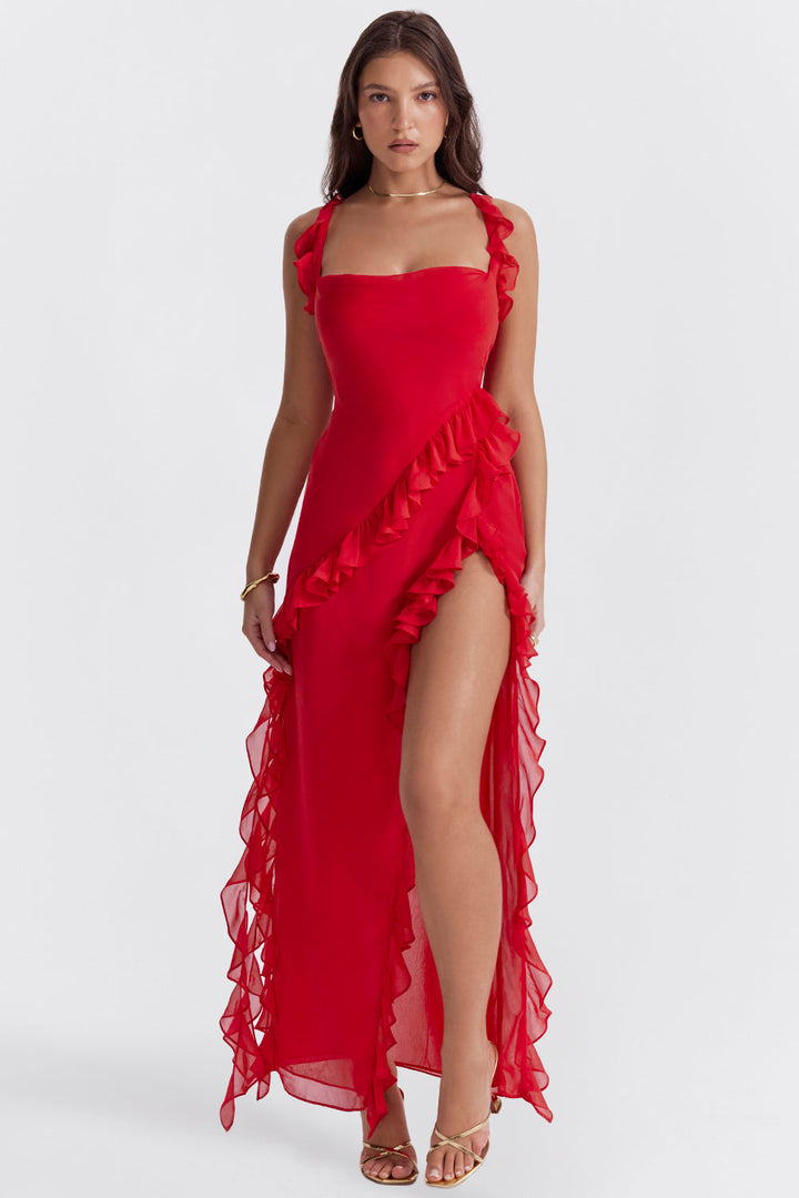 Rhea | Ruffled Maxi Dress