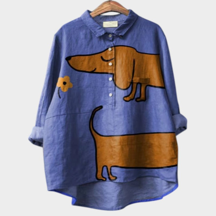 Phoebe | Dog-Print Blouse